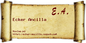 Ecker Ancilla névjegykártya